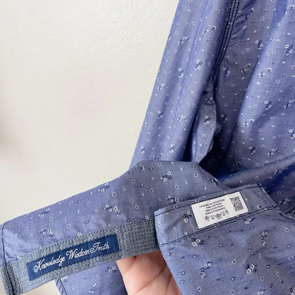 Robert Graham  Mens XL Tailored Fit Botanic Ditsy Blue Button Shirt - Picture 11 of 14